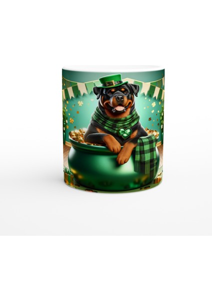 Şansın Koruyucusu Rottweiler Temalı Baskılı Kupa Bardak