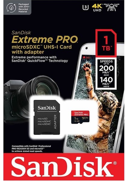 Extreme Pro 1tb 200MB/S Microsdxc Hafıza Kartı