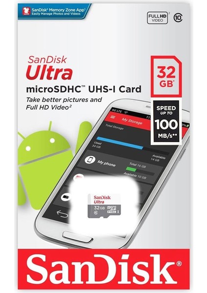 Ultra 32GB 100MB/S Microsdhc Hafıza Kartı