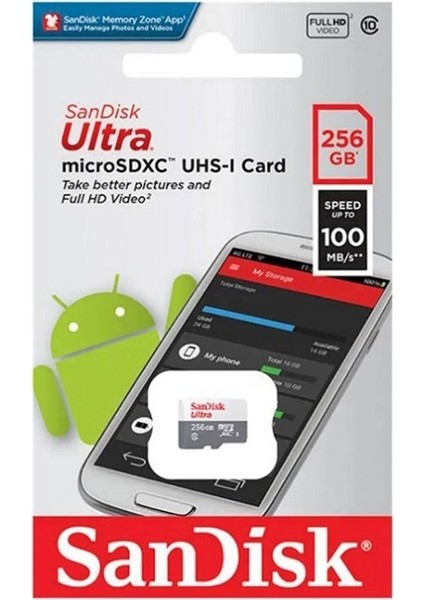Ultra 256GB 100MB/S Microsdxc Hafıza Kartı