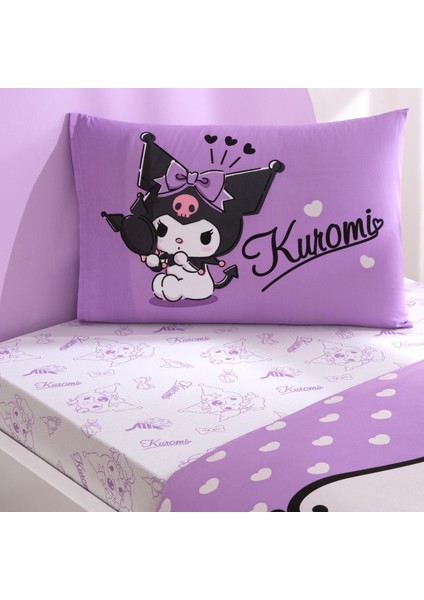 Taç Lisanslı Kuromi Tek Kişilik Pamuk Nevresim Takımı