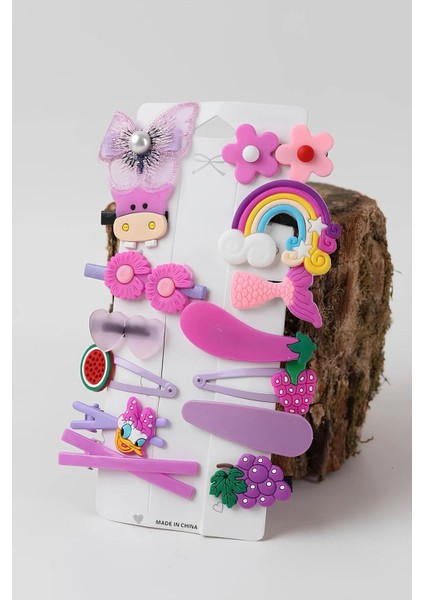 Çocuk Tokası 14 Adet, Renkli Sarı, Pembe, Mor, Tokalar, Çocuk Saç Aksesuarları, Sevimli Kız Tokaları modelleri