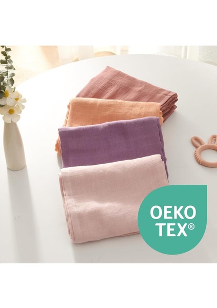 Muslin Kundak Bezi 4 Lü Set, Ultra Yumuşak ve Nefes Alabilir Pamuk, 120X120 cm fiyatları