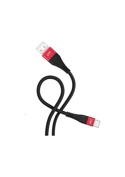 Dm SL003 USB To Type-C 3A Hızlı Şarj ve Data Kablosu Siyah 1.2 Metre
