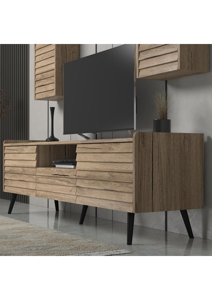 Della Panjur Kapaklı 2 Kapak 1 Çekmece Premium 180 cm Tv Ünitesi - Minifiks - Pera - Siyah modelleri