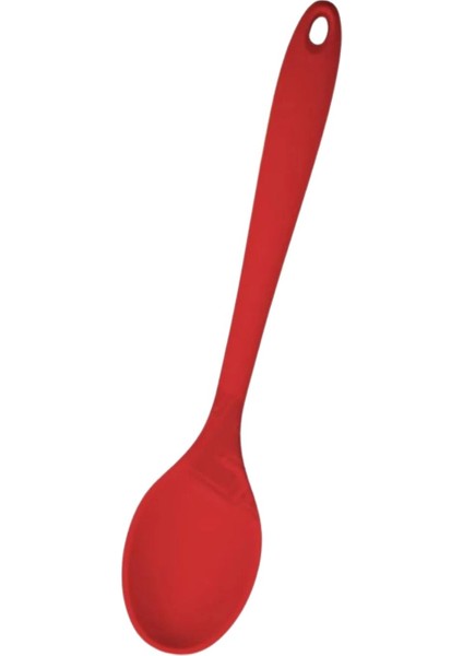 Silikon Mutfak Kaşığı 20 Cm, Sert Uçlu, Yüksek Isıya Dayanıklı, Yanmaz & Yapışmaz