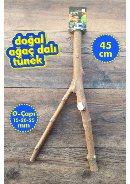 Venty Doğal Papağan Tüneği 45 cm - Şekilli Tünek | Sultan | Jako | Amazon | Konur | Alex | Monk | Kayık | Lori | Senegal | T234
