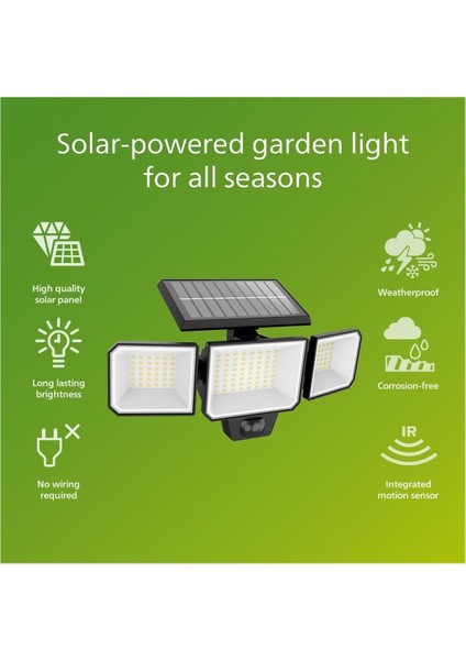 Outdoor Solar Nysil Duvar Işığı, 8.7W, Hareket Senasörü, 5000K, IP44 Hava Koşullarına Dayanıklı modelleri