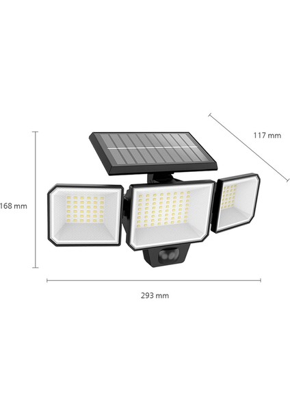 Outdoor Solar Nysil Duvar Işığı, 8.7W, Hareket Senasörü, 5000K, IP44 Hava Koşullarına Dayanıklı fırsatları