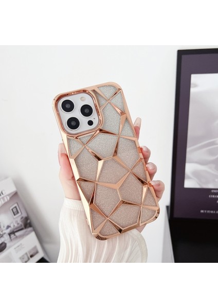 Apple iPhone 11 Gold Simli Prizma Telefon Kılıfı