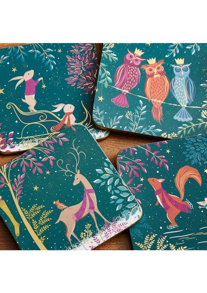 Woodland Tales Bardak Altlıkları, 4'lü Set fırsatları