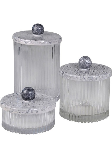 3’lü Lucite Kavanoz Seti, Banyo Düzenleyici