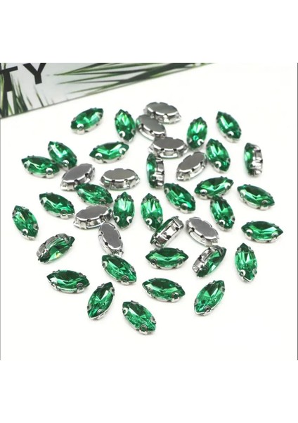 5x10 (1cm) Siyah Kasalı Dikme Mekik Cam Taş 20 Adet