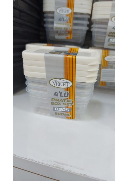4'lü Pratick Box Set 200ML Saklama Kabı