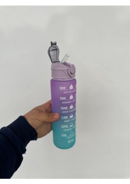 - Yavrulu Motivasyonel 2'li Su Matarası Su Şişesi Suluk 2lt 900ML Yavrulu Tritan Spor Salonu Su Şişesi