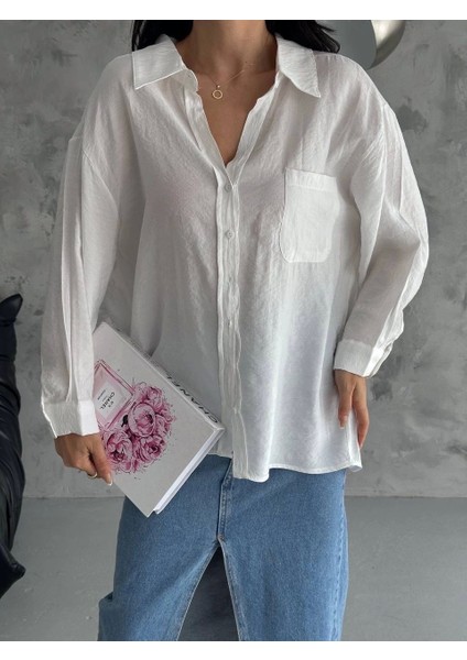 Modal Oversize Cepli Gömlek