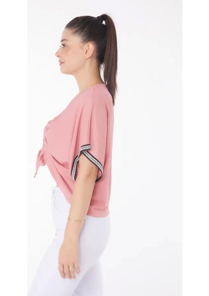 V Yaka Büzgülü Detaylı Bluz modelleri