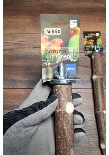 Venty 2'li Doğal Dal Papağan Tüneği Seti | Macaw, Kakadu, Jako, Amazon, Eklektus, Alex, Kayık - M430