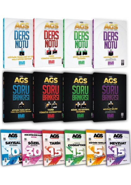 2025 Meb Ags Tarih Türkiye Coğrafyası Sayısal Sözel Yetenek Mevzuat Bilgisi Eğt.tem. Ders Notu Soru Bankası