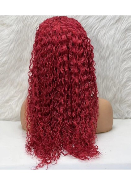 Gerçek Front Lace Tül Peruk / Su Dalgası / Kızıl 70/75CM