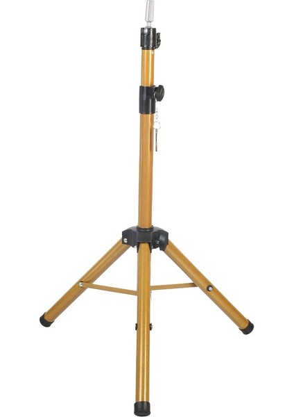 Kuaför Eğitim Mankeni Için Metal Tripod / Simli Gold + Taşıma Çantası