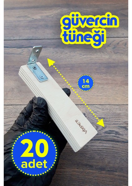 Lone Ahşap Güvercin Tüneği 14 cm | 20 Adet | Bekar Tüneği | Ahşap Tünek | Dinlenme Tüneği | Huzur Tüneği