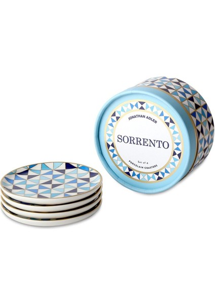 Sorrento Bardak Altlıkları, Dörtlü Set – Yüksek Isıda Pişirilmiş Porselen ve Altın Vurgular fiyatları