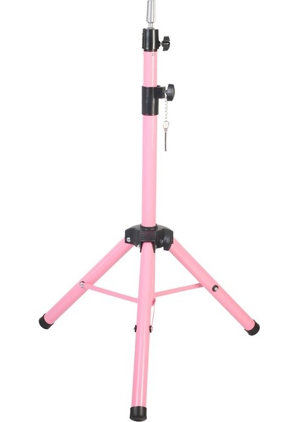 Kuaför Eğitim Mankeni Için Metal Tripod / Pembe + Taşıma Çantası