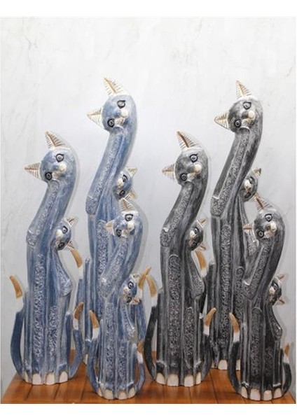 Ahşap 3'lü Kedi Seti 1 Metre Model 2