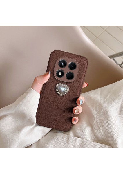 Xiaomi Poco X7 Uyumlu Kılıf Zebana Velvix Silikon Kılıf Kahverengi