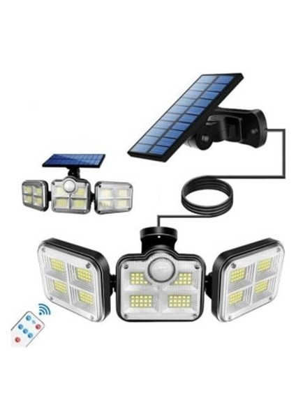 Uzaktan Kumandalı 122 LED Sensörlü Bahçe Lambası