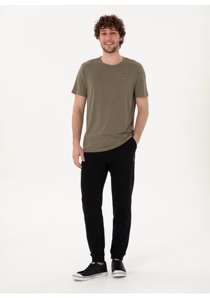 Lastikli Bel Slim Fit Siyah Erkek Eşofman Altı Herold