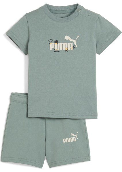 Lastikli Bel Normal Yeşil Bebek Şort Takım 68628630-MINICATS Sandy Adventures