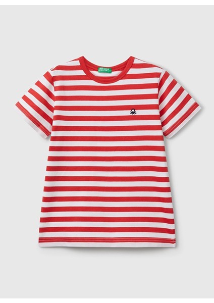 Kırmızı Erkek Çocuk Bisiklet Yaka Regular Fit Baskılı T-Shirt 3FHXC10MW