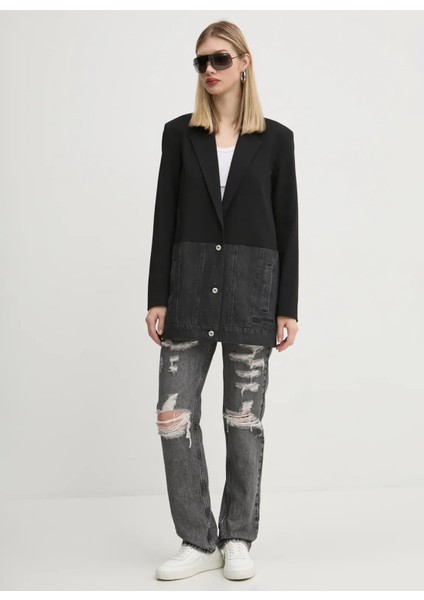 Jeans Yüksek Bel Düz Paça Normal Antrasit Kadın Denim Pantolon A1W10032