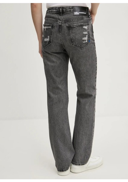 Jeans Yüksek Bel Düz Paça Normal Antrasit Kadın Denim Pantolon A1W10032 fırsatları