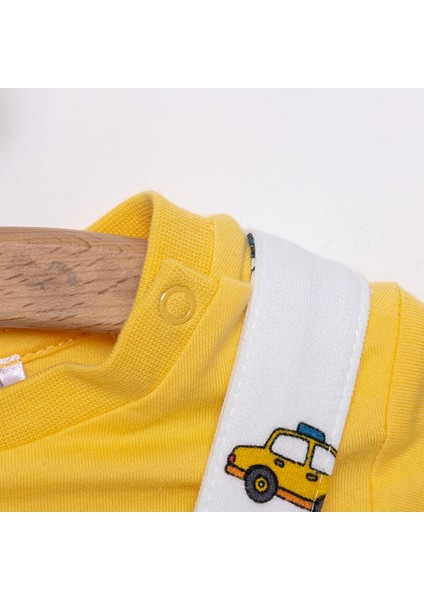 Basic Erkek Araba Desenli Şort Salopet-Tshirt Erkek Bebek modelleri
