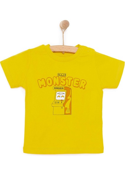 Basic Erkek Canavar Oyun Baskılı T-Shirt Erkek Bebek