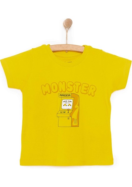 Basic Erkek Canavar Oyun Baskılı T-Shirt Erkek Bebek