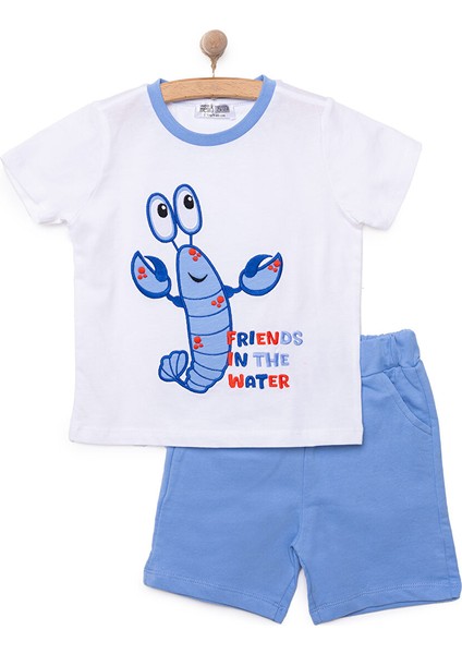 Under The Sea Istakoz Baskılı Erkek Tshirt-Şort Erkek Bebek