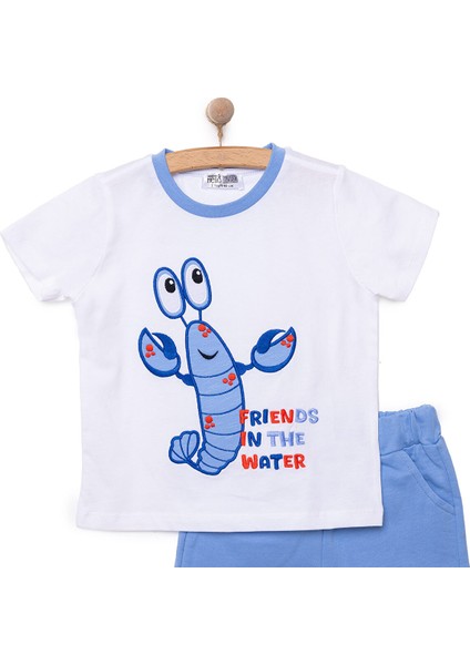 Under The Sea Istakoz Baskılı Erkek Tshirt-Şort Erkek Bebek