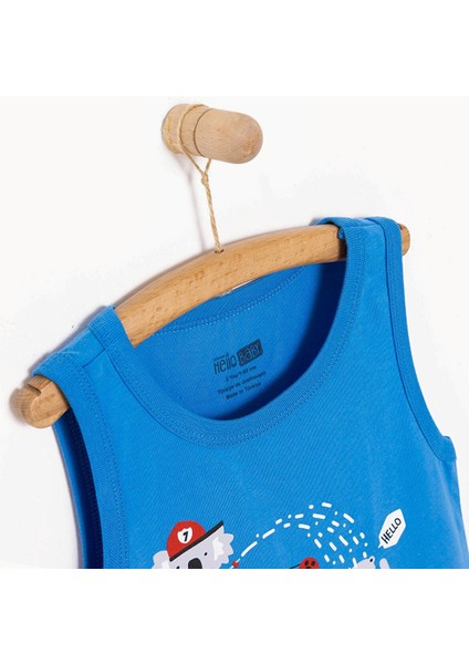 Basic Erkek Hayvan Itfaiye Baskılı Atlet Tshirt Erkek Bebek