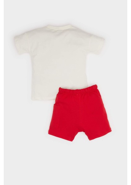 Erkek Bebek 2'li Takım Palmiye Baskılı Kısa Kollu Tişört Beli Lastikli Şort Alt E6813A525SM fırsatları