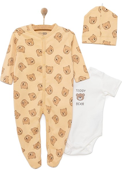 Erkek Tulum-Body-Şapka Erkek Bebek