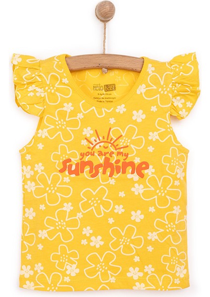 Basic Kız Güneş Işığı Desenli Atlet T-Shirt Kız Bebek