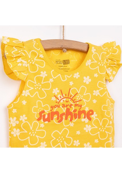 Basic Kız Güneş Işığı Desenli Atlet T-Shirt Kız Bebek