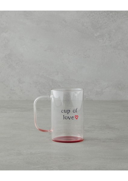 Cup Of Love Cam Kupa 270 ml Kırmızı
