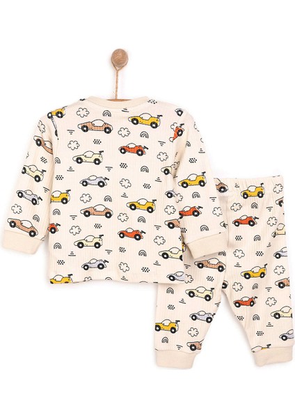 Uzun Kol Kaşkorse Araba Desenli Bisiklet Yaka Pijama Takımı fiyatları