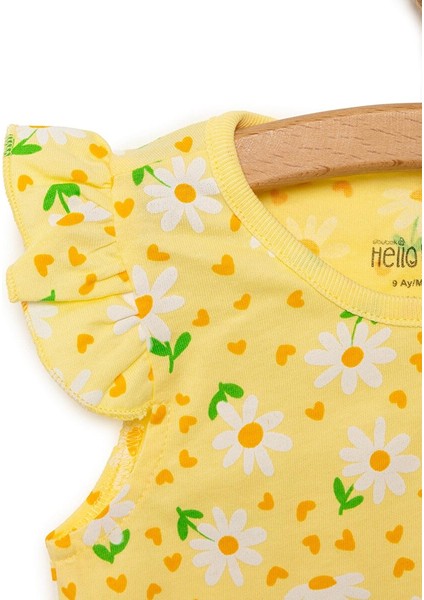Basic Kız Papatya Desenli Atlet T-Shirt Kız Bebek