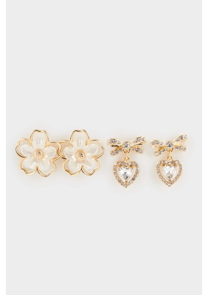 Kadın 2'li Gold Küpe F0738AXNS